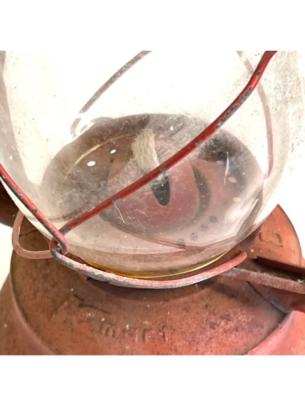 Vintage Dietz No 20 Junior Red Kerosene Lantern Original clear Globe No Dents